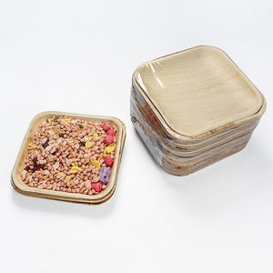Ensemble de vaisselle jetable écologique en feuilles de palmier, assiettes carrées biodégradables et compostables, résistantes au congélateur et au lave-vaisselle, design moderne - Product Image 3