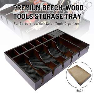 Caja de Almacenamiento Profesional de Madera de Haya de Alta Calidad y Duradera para Barbería, Exhibidor de Madera para Salón de Belleza, Organizador de Tijeras y Peines IKZARSA - Product Image 2