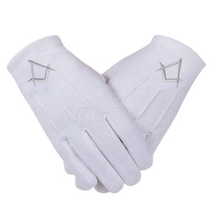 Guantes Masónicos Blancos Bordados Personalizados, Guantes de Algodón para Francmasonería, Guantes Masónicos Blancos con Logotipo del Arco Real de Alta Calidad - Product Image 3