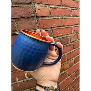 Taza Moscow Mule de Cobre Martillado con Recubrimiento Azul, Apta para Lavavajillas, Taza Sostenible para Cerveza y Whisky, Artículos de Regalo - Product Image 3