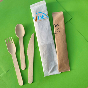 Emballage en vrac Couteau-Fourchette-Cuillère en bois biodégradable 160MM paquet 10kg/caisse - Product Image 2