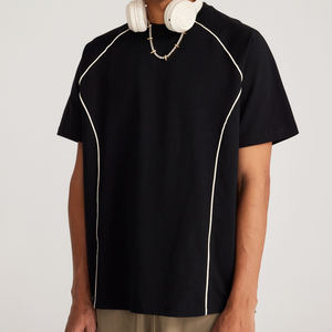 Camiseta de Hombre Oversize de Algodón 100% de Alto Gramaje, Manga Corta, Lisa, con Impresión de Logotipo Personalizado, Camisetas Deportivas, Proveedor OEM al por Mayor - Product Image 3