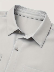 Men's Casual Knitted Winter Long-Sleeved Shirt Set Turn-Collar Single-Breasted Buttons Pocket Top Drawstring Elastic Waist - Product Image 5