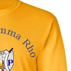 เสื้อยืดแขนยาวลายตราสัญลักษณ์สีสันโดดเด่นของชมรมซิกมาแกมมาโร ชื่อดังระดับโลก สำหรับผู้หญิง เสื้อยืดคอกลมสไตล์กรีก ขายส่งแบบลำลอง - Product Image 6