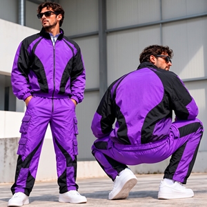 New Style <b>Nylon</b> Zip-Up <b>Pants</b> Set Winter <b>Track</b> Suit Logo Men's Polyester <b>Nylon</b> Tracksuit For Men's Wear Custom Made OEM Size - Product Image 1