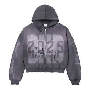เสื้อฮู้ดซิปผู้ชายทรงโอเวอร์ไซส์ BRAND SPORTS 2026 พิมพ์ลายแบบ Sublimation สไตล์สตรีทแวร์ ผ้า French Terry สำหรับใส่ในฤดูใบไม้ร่วง - Product Image 3