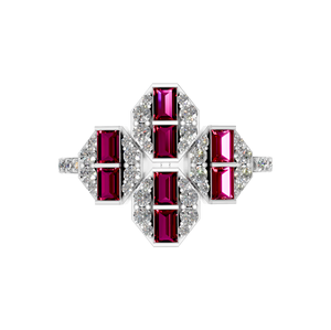 แหวนประดับศิลปะทำด้วยเงินสเตอร์ลิง925ประดับเพชรทับทิมธรรมชาติคุณภาพสูงได้รับการรับรองการตั้งค่าแบบง่ามคลาสสิก - Product Image 3