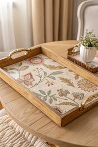 Bandeja decorativa de madera para servir, ideal para celebraciones de Ramadán, Eid, Diwali, Navidad y ocasiones familiares especiales. - Product Image 6