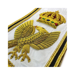 Superior Quality Ethnic Silk RCC <b>Red</b> Cross of Constantine Sash Satin <b>Ribbon</b> with Hand Embroidery - Product Image 6
