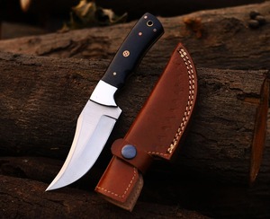 Couteau de chasse Viking Art industriel artisanal à lame fixe, en acier inoxydable, manche en Micarta, lame pleine longueur, pointe tombante droite - Product Image 1