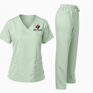 Ensemble de blouses médicales haut de gamme, tenue d'hôpital pour médecins, en tissu denim respirant, unisexe, vêtements de travail, logo personnalisé, vente en gros, approvisionnement en vrac - Product Image 5