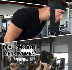 สายรัดคอและคางแบบปรับได้ บุด้วยนีโอพรีนอย่างนุ่ม พร้อมโซ่สำหรับออกกำลังกายคอและยกน้ำหนัก - Product Image 4