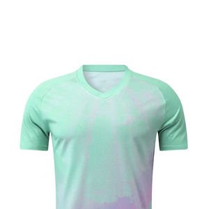 Camiseta de Fútbol Unisex con Degradado de Color, Sin Mangas, Transpirable, Ecológica, de Malla que Absorbe la Humedad, Pantalones Cortos Negros, Ropa Deportiva de Verano - Product Image 4