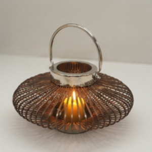 Lanterne ronde en métal avec poignée, objet décoratif pour la maison, pour le salon - Product Image 2