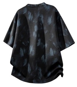 Chemise Américaine Rétro Streetwear Hip Hop Oversize 240g Tie-Dye Imprimé Intégral Design Minimaliste Color-Block Élégante et Polyvalente - Product Image 2