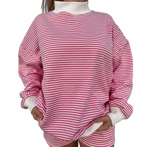 Sudadera de cuello alto reversible de forro polar grueso personalizada para mujer, de algodón 100% liso, extragrande, con logo frontal para invierno - Product Image 5