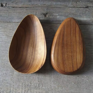 Plateau ovale en bois de 5 pouces, plateau décoratif en bois de teck, petit plateau en bois, plateau ovale en bois décoratif - Product Image 1