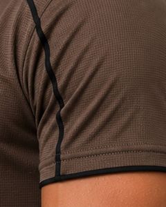 Manufacturer Custom Mocha Brown Mens Athletic <b>TShirt</b> Quick Dry Breathable Gym Workout Running <b>Polyester</b> Sports Tee Activewear - Product Image 6