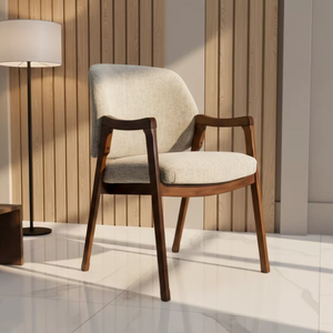 เก้าอี้ทานอาหารกลางแจ้ง Saloka ทำจากไม้สักแท้ พร้อมเบาะรองนั่ง ดีไซน์ทันสมัยเรียบง่าย เหมาะสำหรับห้องรับประทานอาหารและห้องนั่งเล่น - Product Image 2