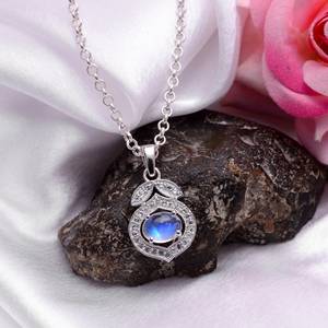 จี้เงินแท้ประดับมูนสโตนสีรุ้ง ทำมือ ของขวัญวันเกิดเดือนมิถุนายน เครื่องประดับอัญมณีสุดหรูสำหรับผู้หญิง - Product Image 5