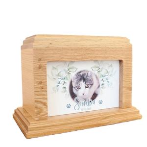 Wooden Pet Cremation <b>Urn</b> Solid Wood Keepsake Casket Memorial Box for <b>Cat</b> and Dog Home Remembrance - Product Image 5