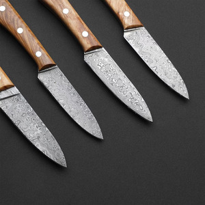 Ensemble de couteaux à steak de cuisine en acier Damas personnalisé, lame pleine longueur, manche en bois, pour survie en extérieur, camping, usage hôtelier, vente en gros, ambidextre - Product Image 2