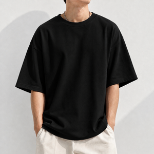 Camiseta Oversize Personalizada para Hombre, Algodón Grueso, Hombros Caídos, Estilo Urbano, Lisa, con Espacio para Logotipo OEM, Corte Holgado - Product Image 1