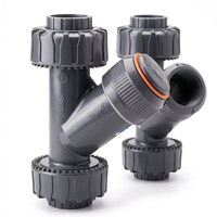 Filtre en Y en plastique avec valve filetée pour tuyau, raccord de plomberie industrielle, connecteur d'irrigation, fournitures PVC durables