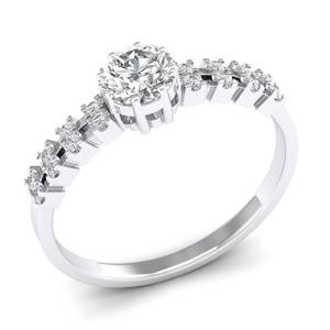 Anillo de compromiso REYES con corte brillante redondo de 0,61 quilates para mujer, joyería fina certificada GRA de Plata de Ley 925 Original - Product Image 2