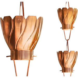 Chaîne de pluie en cuivre martelé à la main de grande qualité, alternative élégante à la gouttière pour la décoration de la maison et du jardin - Product Image 2