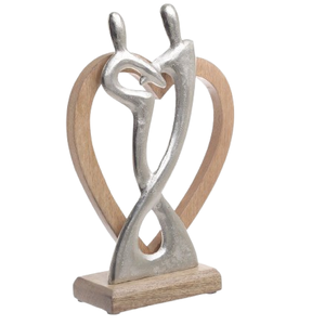 Escultura Decorativa de Aluminio de Alta Calidad para Mesa, Escultura Humana de Color Dorado con Base de Madera, Decoración para Mesa de Hogar u Oficina - Product Image 2
