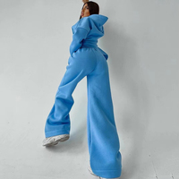 Ensemble de survêtement molletonné ample pour femme grande taille, coupe régulière, style streetwear, avec sweat à capuche et pantalon de jogging, écoresponsable, pour l'entraînement et le fitness