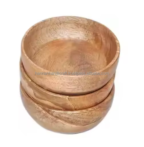 Ensaladera de madera de acacia Vintage de alta calidad, vajilla decorativa REDONDA/vajilla para fiestas y sopa para ocasiones Casuales - Product Image 1