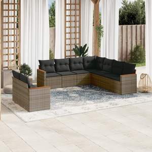 Conjunto de Sofás Modulares Grandes de Ratán PE Gris para Jardín, Colección Premium de Muebles para Exteriores - Product Image 1