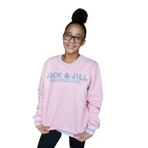 Women's Pink Crewneck Sweatshirt Casual Long Sleeve Pullover Everyday Streetwear Comfortable Lifestyle Clothing Top - Product Image 1