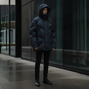 Veste d'hiver pour homme, matelassée, à capuche, coupe-vent, imperméable, chaude, isolée, alternative au duvet, vêtements d'extérieur - Product Image 5