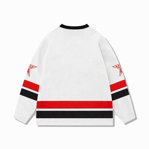 T-shirt en jersey tendance pour homme, col en V, manches longues, coupe oversize, imprimé lettres personnalisées, printemps et automne, décontracté et à la mode - Product Image 2