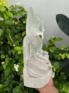 Estatua de Buda de Cuarzo Transparente Grande Tallada a Mano, Escultura de Cristal Única, Decoración para el Hogar, Proveedor Mayorista OEM ODM - Product Image 4