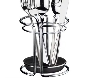 <b>Copper</b> Plated Metal Cutlery Holder Cylindrical Standing Kitchen Organizer Rust Resistant Modern Style Single Tier Cutlery Holder - Product Image 5