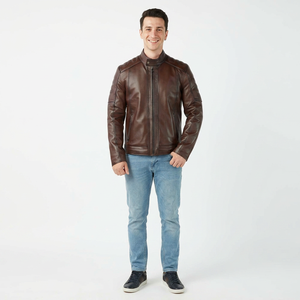Long Sleeve Unique Design Attractive <b>Colour</b> Men Leather Jacket Hot Selling Product Best Winter Men's Slim jacket for men - Product Image 1