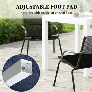 โต๊ะรับประทานอาหารกลางแจ้งสีขาวสำหรับสวน - Product Image 4