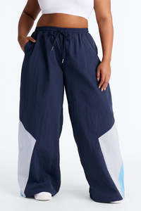 Pantalones Parachute de Pierna Ancha con Bloques de Color para Mujer, con Cordón Ajustable, Estilo Casual Urbano, OEM, Marca Privada, Pantalones para Hombre - Product Image 5