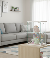 Vitrine moderne minimaliste TMG-G384 en verre trempé blanc pour salon, mobilier de bar, salle à manger, atelier, entrepôt
