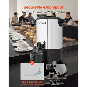 Distributore di Caffè Commerciale da 30 Tazze (4,5 L) - Macchina per Bevande Calde a Preparazione Rapida con Rubinetto Anti-Goccia - Product Image 5