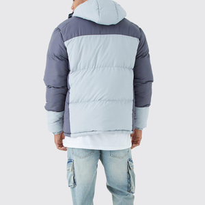 Custom Made Warm Winter <b>Men's</b> Canvas Waterproof Windproof Stand Hooded Puffer <b>Jacket</b> High Quality Quilted Padded Front Logo 2026 - Product Image 2