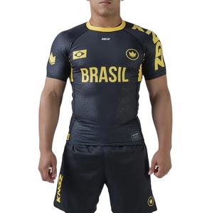 Rashguard MMA court personnalisé avec logo avant et arrière, entraînement BJJ Judo, Spandex/Polyester, protection UPF50, séchage rapide, écologique - Product Image 5
