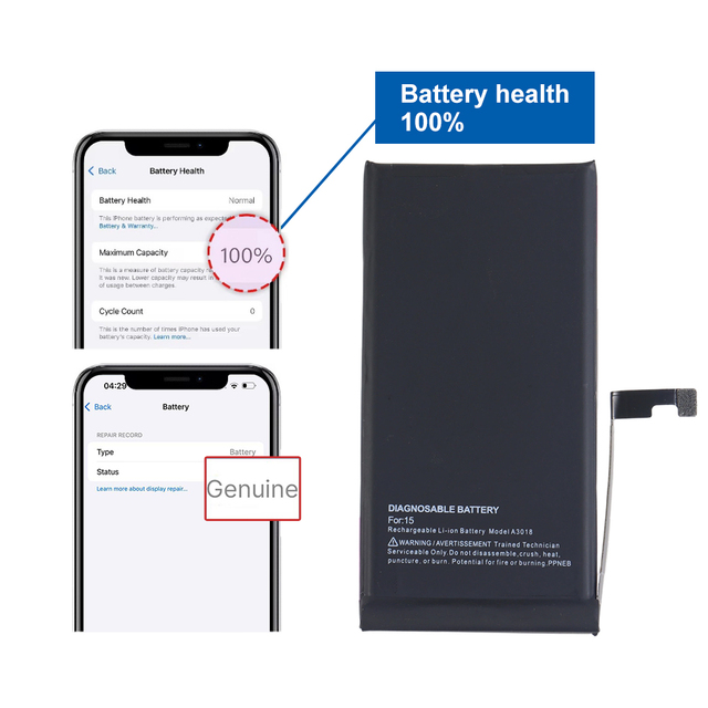 Factory Wholesale Diagnostic  Replacement Phone Battery for IOS26  Diagnostic for Genuine Battery  for iPhone Battery