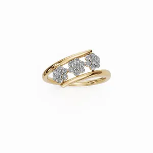Anillo de Diamante Cultivado en Laboratorio Floral Serenade en Oro Amarillo de 18K, Certificado IGI, Claridad VVS, Corte Brillante, Anillo de Compromiso de Lujo para Mujer - Product Image 1