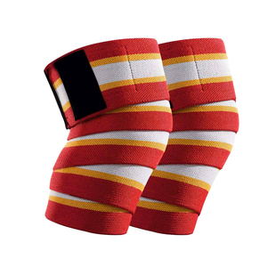 Vendas para Rodillas con Diseño de Rayas Multicolor, Cierre Ajustable de Gancho y Bucle, Soporte para Levantamiento de Pesas y Powerlifting - Product Image 1
