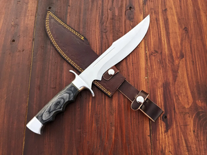 Couteau de chasse et de camping à lame fixe LEGACY BLADES, acier au carbone, pointe tombante, manche en bois, qualité industrielle, survie, vente en gros OEM - Product Image 3